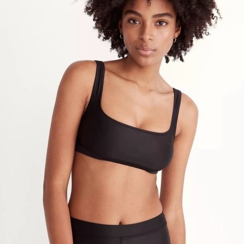 NWT Madewell Second Wave Balconette Bikini Top Medium Black Coastal Vacation